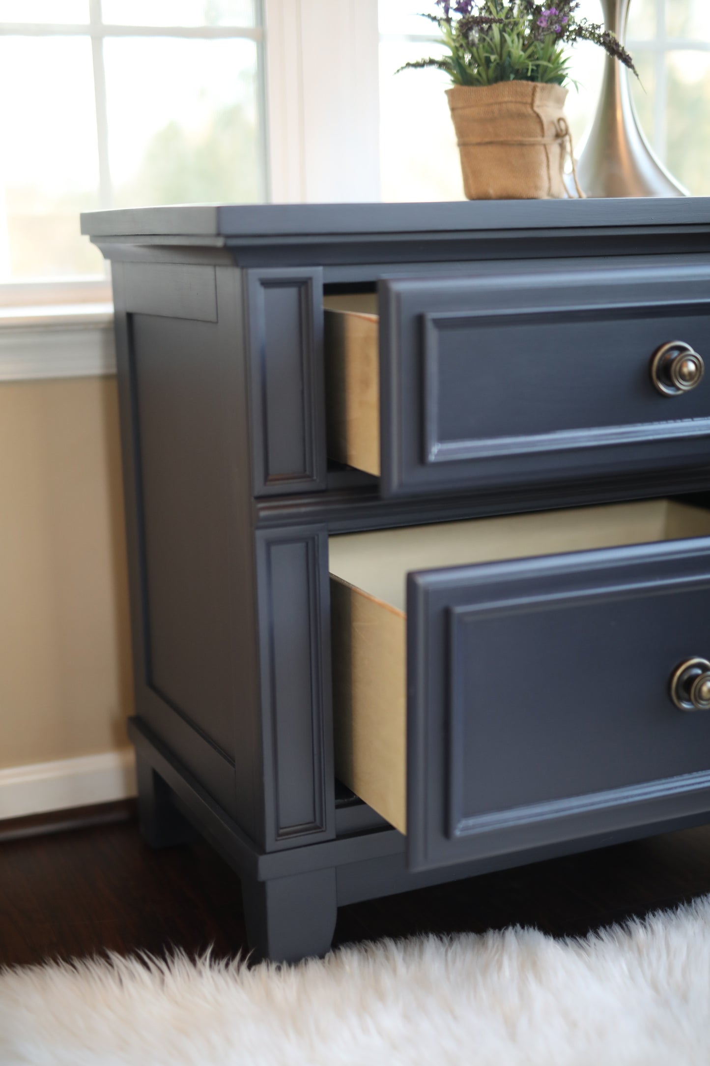 Dark navy nightstand