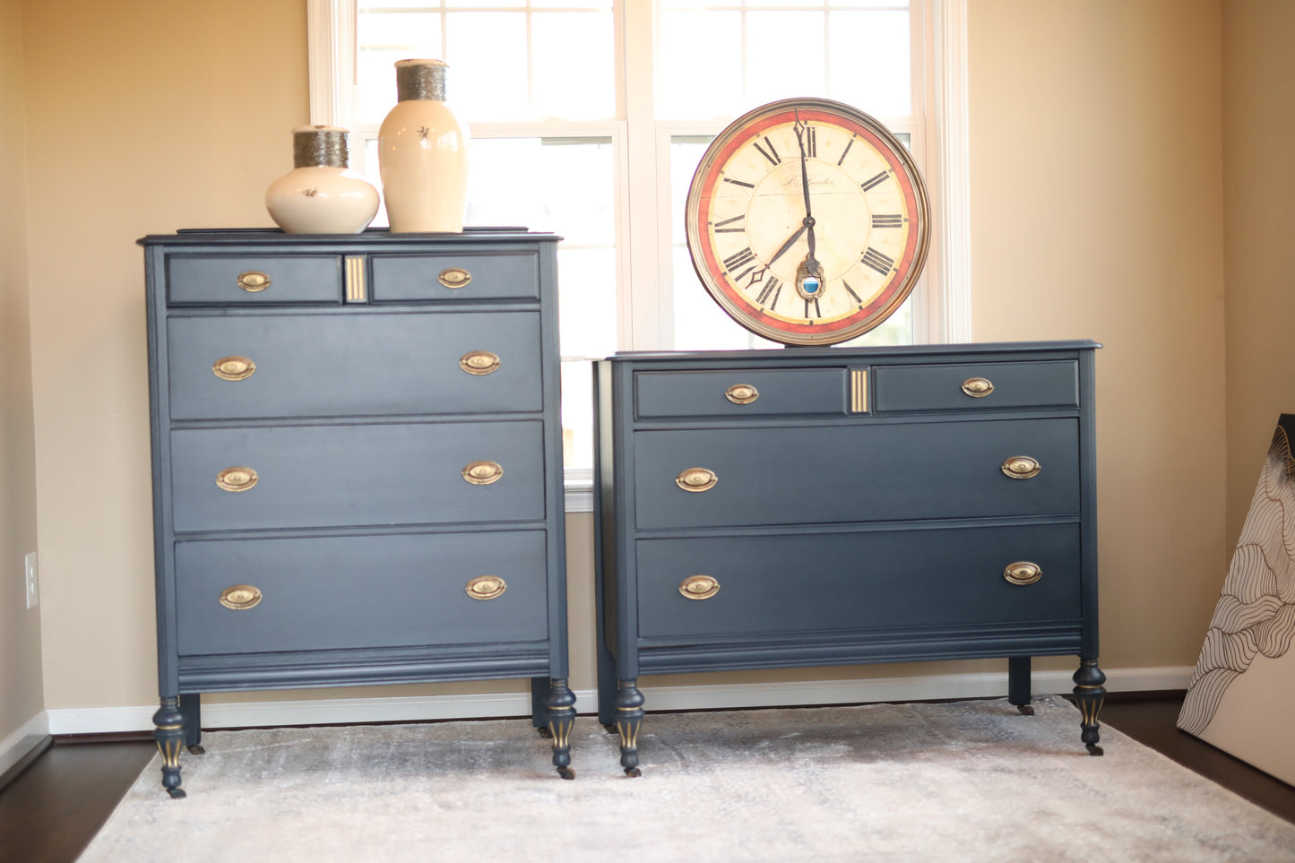 Dark navy dresser set