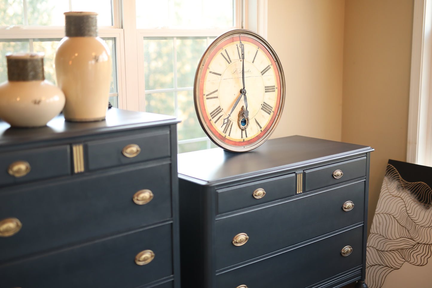 Dark navy dresser set